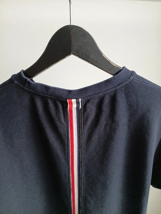 Thom Browne New York Navy Blue Cotton T-Shirt Size 2 - Picture 4 of 7